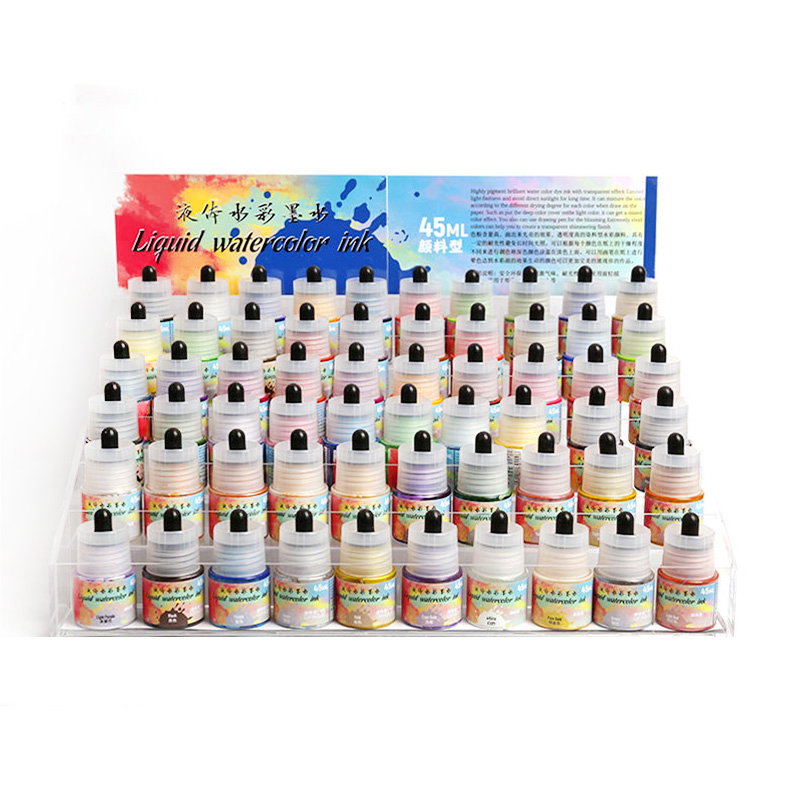 Liquid Watercolor Paints45ML with plastic dropper bottle Becreative