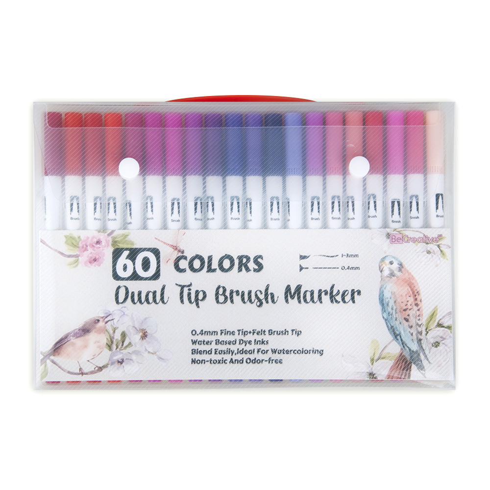 Dual Tip Watercolor Brush Marker Set60colors Becreative
