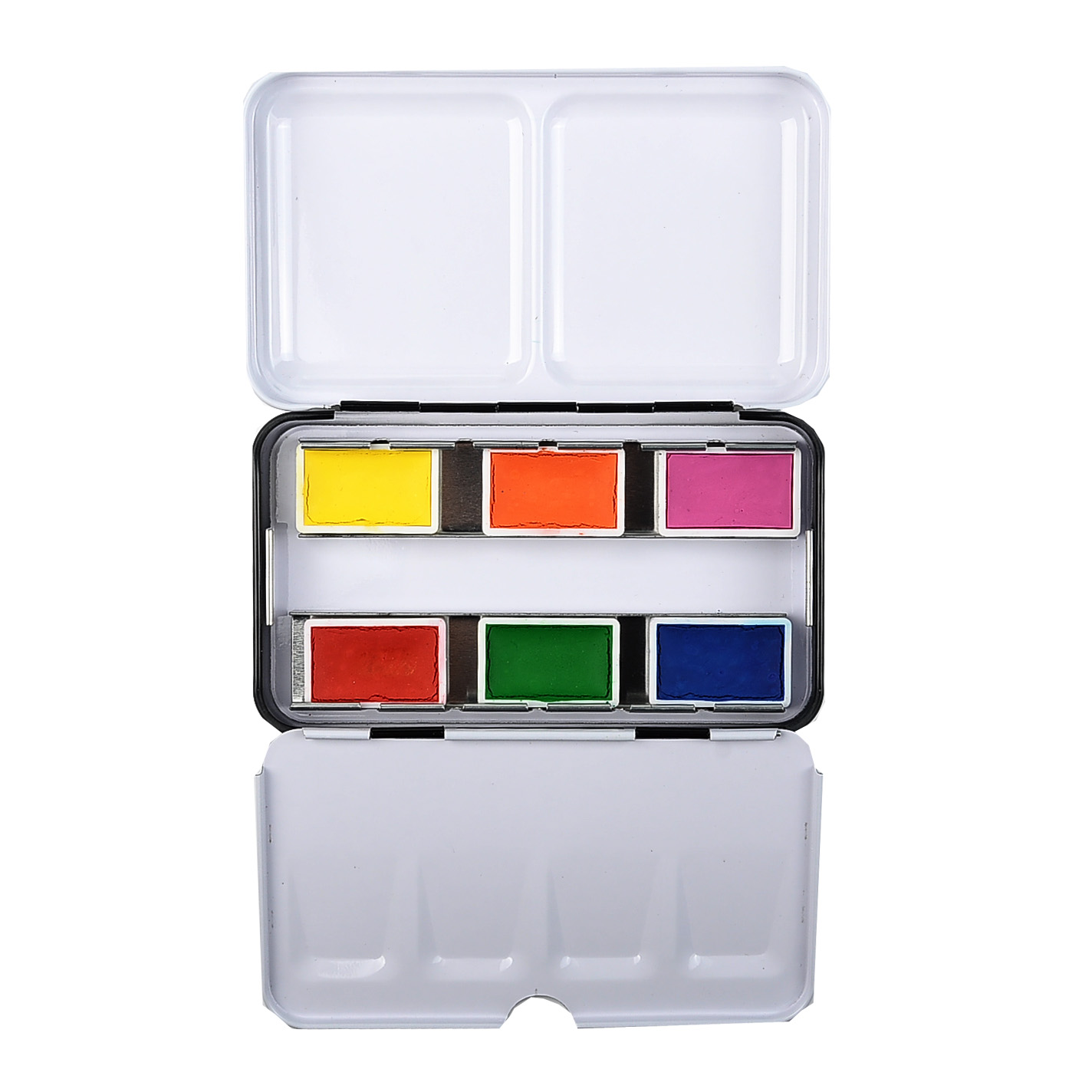 Watercolor Full Pan Set6 colors with travel tin Becreative