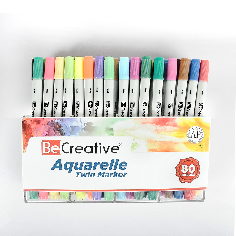 Double Ended Watercolor Marker Set80colors Becreative