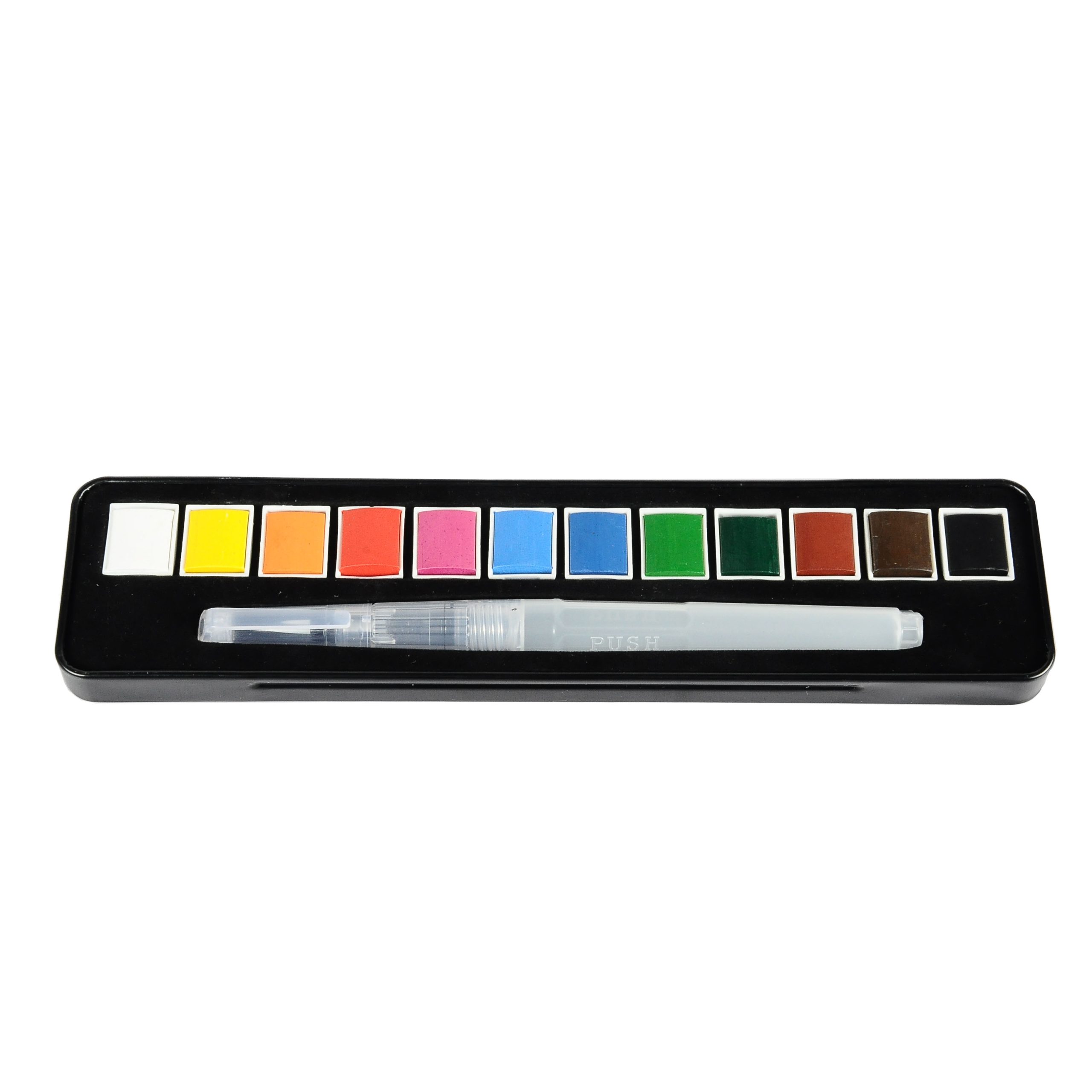 Watercolor Half Pan Set12 half pans with simple tin Becreative