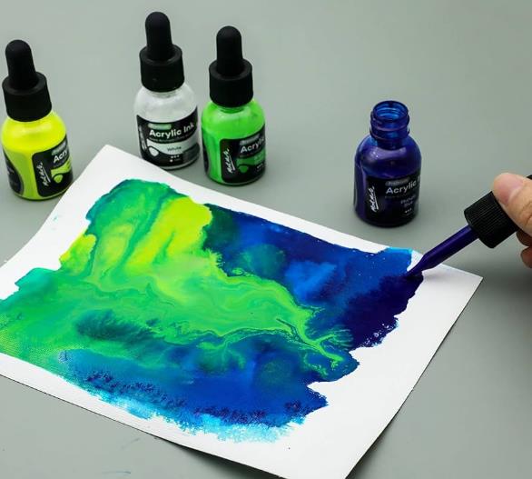 Can you mix watercolor ink with acrylics